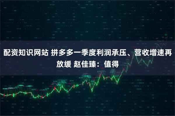 配资知识网站 拼多多一季度利润承压、营收增速再放缓 赵佳臻：值得