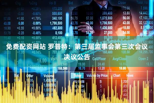 免费配资网站 罗普特：第三届监事会第三次会议决议公告