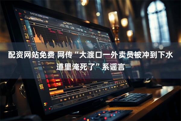 配资网站免费 网传“大渡口一外卖员被冲到下水道里淹死了”系谣言